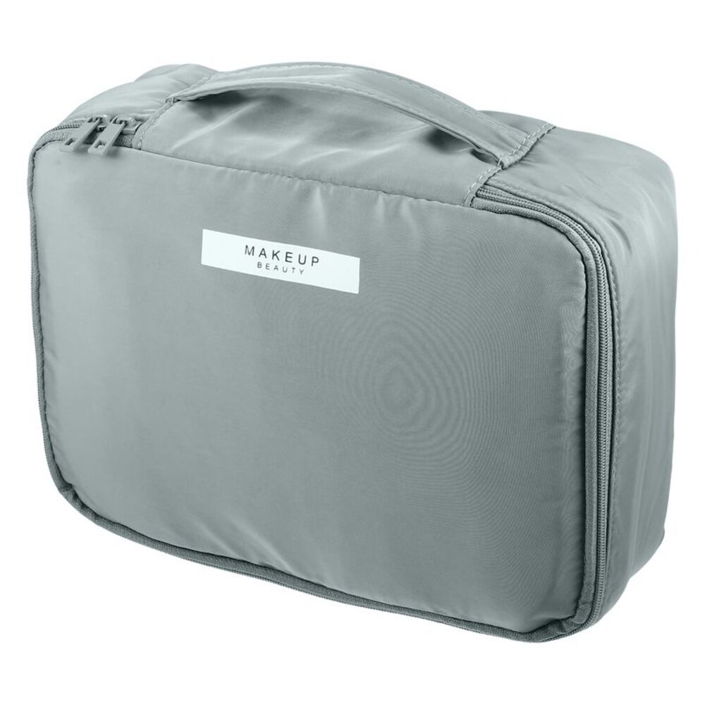 Large Travel Make Up Brush Organizer Toiletry Bag Gray